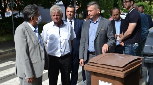Ján Budaj, mInister životného prostredia, sa zaujímal o zber bioodpadu v Humennom