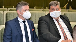 Miloš Meričko a Ján Ragan, primátor Vranova n/T.