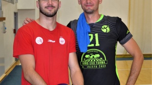 Mestské športové dni - volejbal muži - Lukáš Smolej a Vladimír Kríž