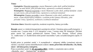 MESTEČKO SNOV slovom i kresbou - propozície