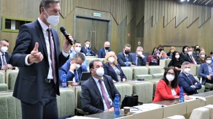 Diskutujúci Milan Majerský, predseda PSK