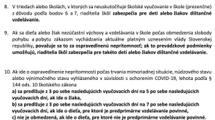 Rozhodnutie ministra školstva s účinnosťou od 29:11.2021