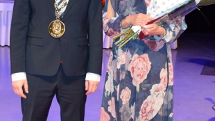 Miloš Meričko a Milota Brečková (učiteľka ZŠ Kudlovská)