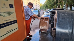 Čistenie odpadových nádob na BRKO