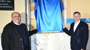 Odhalenie tabule Bitka pri Humennom - Jozef Fűry a primátor mesta Miloš Meričko