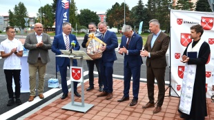 Okružná križovatka v Strážskom (slávnostné otvorenie)