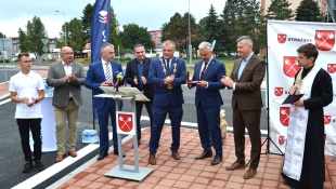 Okružná križovatka v Strážskom (slávnostné otvorenie)