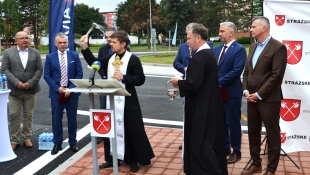 Okružná križovatka v Strážskom (slávnostné otvorenie)