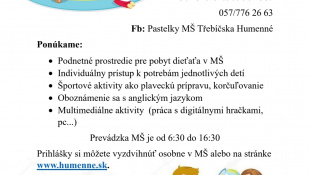 Zápis detí do MŠ 2025/2026