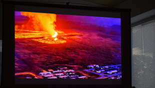 sopečná erupcia v blízkosti domov