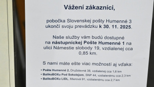 Pošta Humenné 3 končí prevádzku k 1.12.2025