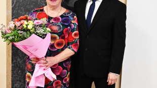 Jubilantka Mária Čaklošová u primátora mesta