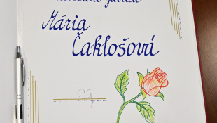Jubilantka Mária Čaklošová u primátora mesta