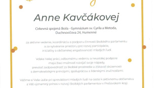 Značka kvality – STRIEBORNÝ ŠKOLSKÝ PARLAMENT – Gymnázium sv. Cyrila a Metoda