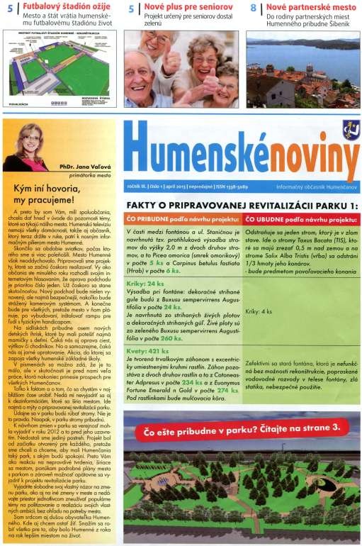 Humenské noviny 1 2013