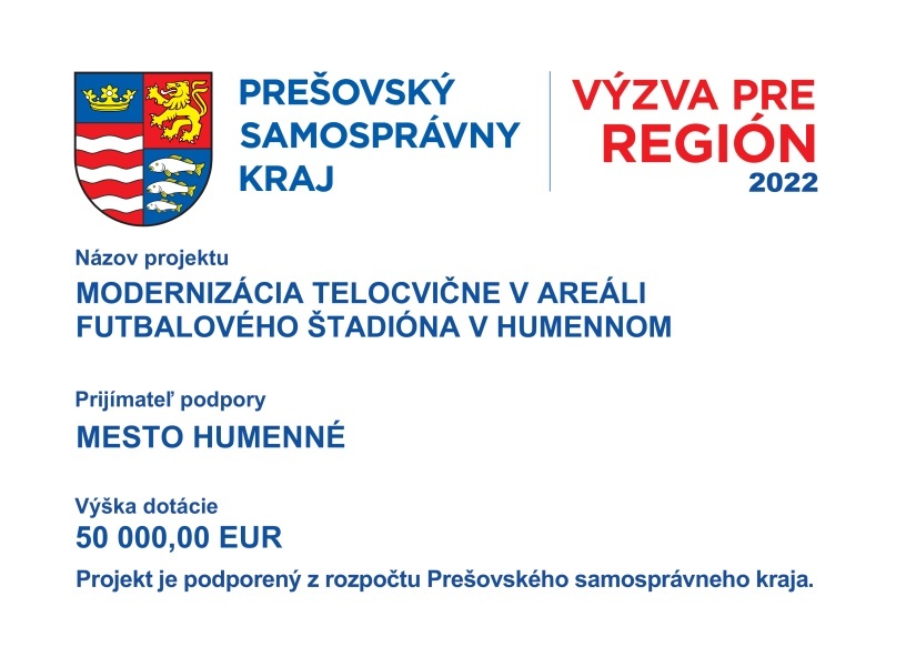 Projekt podporený z rozpočtu Prešovského samosprávneho kra­ja