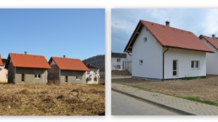 Svojpomocná výstavba 3 rodinných domov v osade Podskalka - pred a po