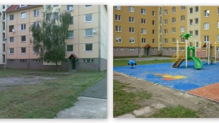 Detské ihrisko na ul. SNP - pred a po