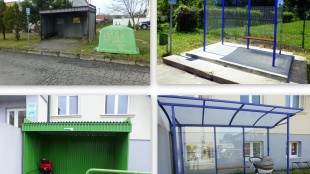 Výmena prístreškov autobusových zastávok na území mesta Humenné - pred a po