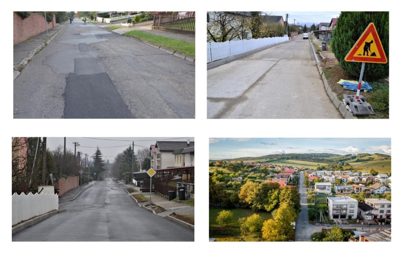 Cesta a chodníky na Gaštanovej ulici
