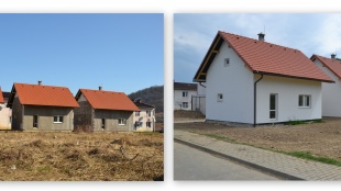 Svojpomocná výstavba 3 rodinných domov v osade Podskalka - pred a po