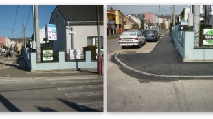Rekonštrukcia chodníka na ul. Pugačevova - pred a po