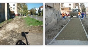 Rekonštrukcia chodníka na ul. Sokolovská - II. etapa - pred a po