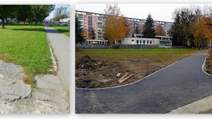 Oprava a rekonštrukcia chodníkov a MK na území mesta Humenné - Laborecká ul. - pred a po