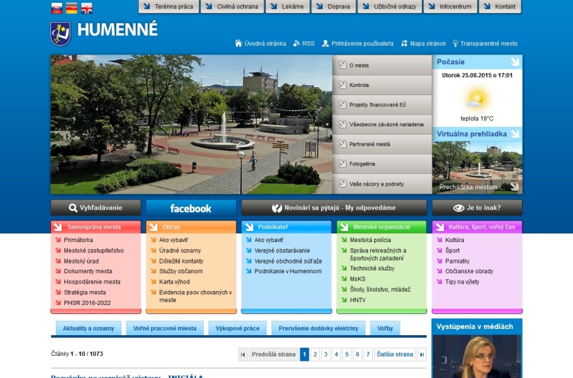 Staré stránky mesta Humenné [2011 – 2022]