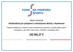 Infraštruktúra pre pohybové a voľnočasové aktivity v Humennom
